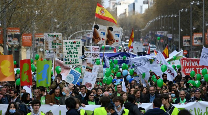 Protests in Madrid against abortion